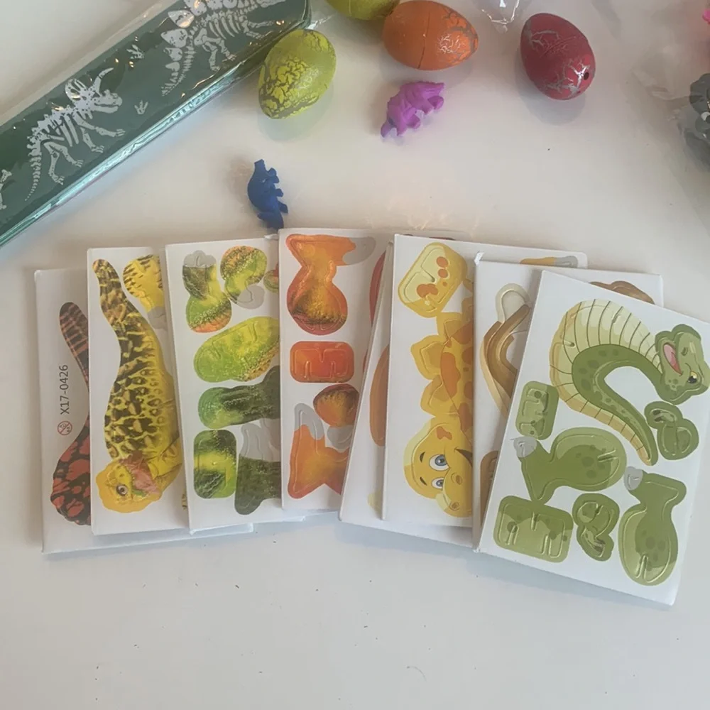 Dinosaur Party Supplies Set Masks Snap Bracelets Stamps Key Chains Tattoos Boxes